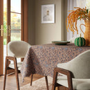 Ruffle Tablecloth - Blue and Brown Floral