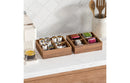 4-Piece Acacia Wood Expandable Drawer Organizer Box Set