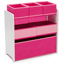 6-Bin Toy Organizer in White/Pink – Fun & Functional Storage Solution