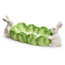 Raz, 10" Green Cabbage Tray w/ Bunnies