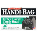 Handi-Bag Super Value Pack, 33 Gal, 0.65 Mil, 32.5" X 40", Black, 40/Box - WBIHAB6FTL40