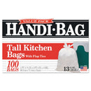 Handi-Bag Super Value Pack, 13 Gal, 0.6 Mil, 23.75" X 28", White, 100/Box - WBIHAB6FK100