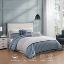 Bebejan Blue Geo Lines 5 Piece Reversible Comforter Set - King