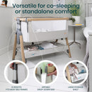 CoZee 2-in-1 Baby Bassinet & Bedside Sleeper - Silver & Oak