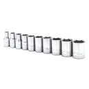 Crescent 1/4 in. X 1/4 in. drive Metric 6 Point Standard Socket Set 10 pc