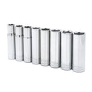 Crescent 1/2 in. X 1/2 in. drive Metric 6 Point Deep Well Socket Set 8 pc