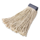 Rubbermaid Premium Cut-End Cotton Mop, White, 20 Oz, 5" Blue Headband, 12/Carton - RCPF157