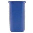 Rubbermaid Medium Deskside Recycling Container, Rectangular, Plastic, 28.13 Qt, Blue - RCP295673BE