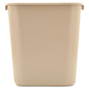 Rubbermaid Deskside Plastic Wastebasket, Rectangular, 7 Gal, Beige - RCP295600BG
