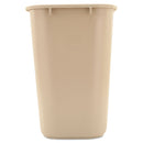 Rubbermaid Deskside Plastic Wastebasket, Rectangular, 7 Gal, Beige - RCP295600BG