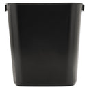 Rubbermaid Deskside Plastic Wastebasket, Rectangular, 3.5 Gal, Black - RCP295500BK