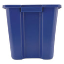 Rubbermaid Stacking Recycle Bin, Rectangular, Polyethylene, 14 Gal, Blue - RCP571473BE