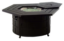 Hanamint, Sherwood Hex. Gas Fire Pit with Burner and Clear Fire Glass