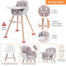 3-in-1 Convertible Wooden High Chair, Pink
