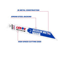 Lenox METALWOLF 8 in. Bi-Metal WAVE EDGE Reciprocating Saw Blade 18 TPI 1 blade, Pack of 50