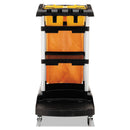 Rubbermaid High Capacity Cleaning Cart, 21.75W X 49.75D X 38.38H, Black - RCP9T7200BK