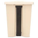 Rubbermaid Step-On Receptacle, Rectangular, Polyethylene, 18 Gal, Beige - RCP614500BG