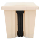 Rubbermaid Indoor Utility Step-On Waste Container, Square, Plastic, 8 Gal, Beige - RCP6143BEI