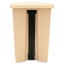 Rubbermaid Indoor Utility Step-On Waste Container, Square, Plastic, 12 Gal, Beige - RCP6144BEI