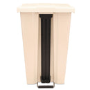 Rubbermaid Step-On Receptacle With Wheels, Rectangular, Polyethylene, 23 Gal, Beige - RCP614600BG
