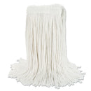 Boardwalk Banded Rayon Cut-End Mop Heads, White, 24 Oz, 1 1/4" Headband, 12/Carton - BWKRM03024S