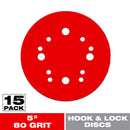 Diablo 5 in. Ceramic Blend Hook and Lock Sanding Disc 80 Grit Coarse 15 pk