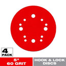 Diablo 5 in. Ceramic Blend Hook and Lock Sanding Disc 60 Grit Coarse 4 pk