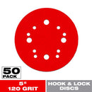 Diablo 5 in. Ceramic Blend Hook and Lock Sanding Disc 120 Grit Medium 50 pk