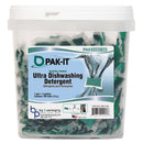 PAK-IT Ultra Dish Detergent, Lemon Scent, 100 Paks/Tub, 4 Tubs/Carton - BIG5505203100CT