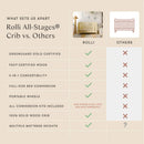 Rolli 9-in-1 Convertible All-Stages Crib with Bassinet & Toddler Bed Kits - Pale Yellow