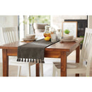 Cotton Textured Table Runner - Gray