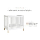 Gelato 4-in-1 Convertible Mini Crib and Twin Bed - White/Washed Natural