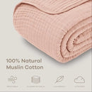 Muslin Blanket King 108” x 90” - Blush