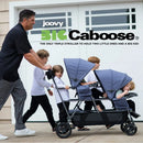 Big Caboose Triple Stroller with Rear Bench and Standing Platform - Jet