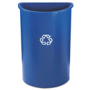 Rubbermaid Half-Round Recycling Container, Plastic, 21 Gal, Blue - RCP352073BLU
