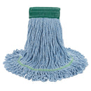 Boardwalk Super Loop Wet Mop Head, Cotton/Synthetic Fiber, 5" Headband, Medium Size, Blue, 12/Carton - BWK502BLCT
