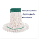 Boardwalk Super Loop Wet Mop Head, Cotton/Synthetic Fiber, 5" Headband, Medium Size, White - BWK502WHEA
