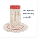 Boardwalk Super Loop Wet Mop Head, Cotton/Synthetic Fiber, 5" Headband, Large Size, White - BWK503WHEA