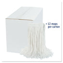 Boardwalk Cut-End Wet Mop Head, Rayon, No. 24, White, 12/Carton - BWK2024RCT