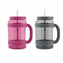 Reduce WaterDay Hydration Mugs, 80oz Capacity with Spill-Proof Silicone Straws - 2-Pack MultiColor