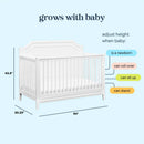 Chloe Regency 4-in-1 Convertible Crib - White