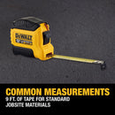 DEWALT 9 ft. L X 0.5 in. W Tape Measure 1 pk, Pack of 20