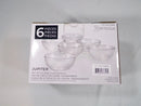 Fortessa Jupiter Clear Glass Bowls Set of 6 - Cereal, Soup, Salad
