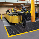 Notrax Drainage Mat, 3 ft 4 in L, 26 in W, 7/8 in Thick, Rectangle, Black with Orange Border - 549S2640OB