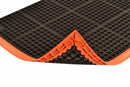 Notrax Drainage Mat, 5 ft 4 in L, 3 ft 2 in W, 7/8 in Thick, Rectangle, Black with Orange Border - 549S3864OB