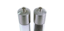 8" Stainless Steel Salt and Pepper Mill Set: Silver Spice Mills, Includes Black Peppercorn, Salt