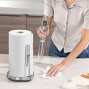 Standing Paper Towel Holder with Spray Pump - Brushed Stainless Steel