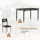 5 Pieces Dining Set - Black