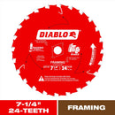 Diablo Tracking Point 7-1/4 in. D X 5/8 in. TiCo Hi-Density Carbide Saw Blade 24 teeth 1 pk