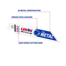 Lenox METALWOLF 6 in. Bi-Metal WAVE EDGE Reciprocating Saw Blade 24 TPI 1 pk